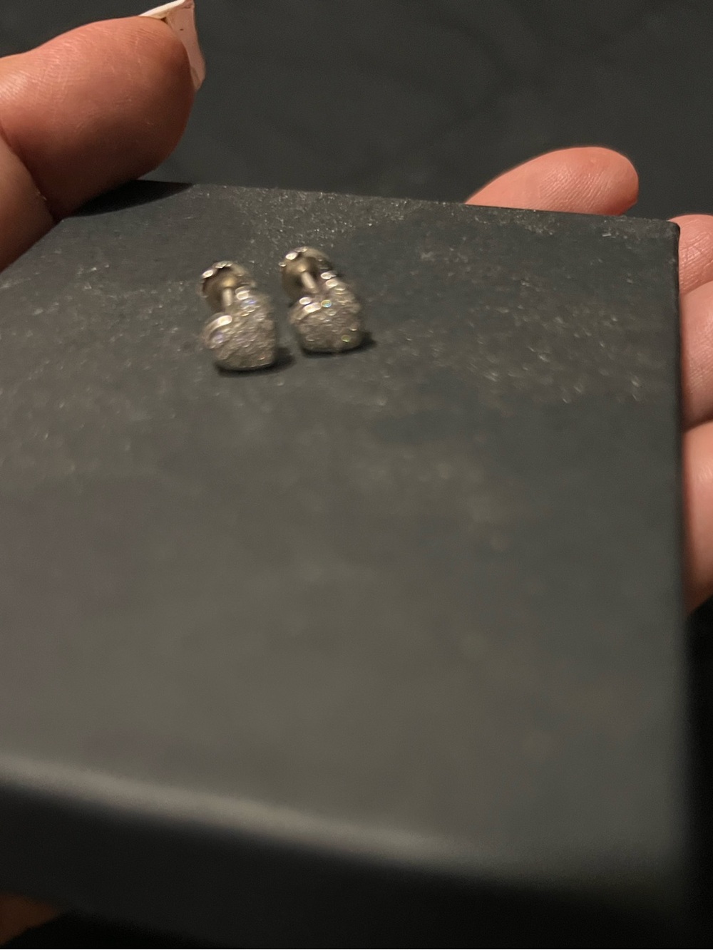 Silver Crystal Heart Stud Earrings - Sparkling Women's Jewelry screw back